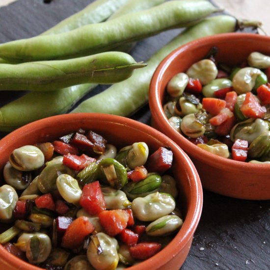 Broad Beans and Ham Tapa