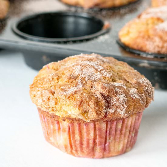 Rhubarb Muffins with Greek Yogurt