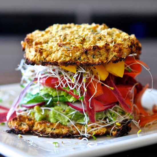 Cauliflower Bread Veggie Sandwich