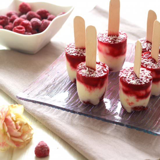 Coconut & raspberry frozen yoghurt