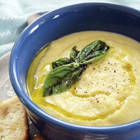 Roasted Garlic Summer Squash Soup