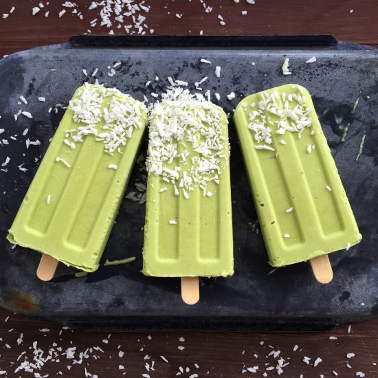 Avocado and coconut popsicles