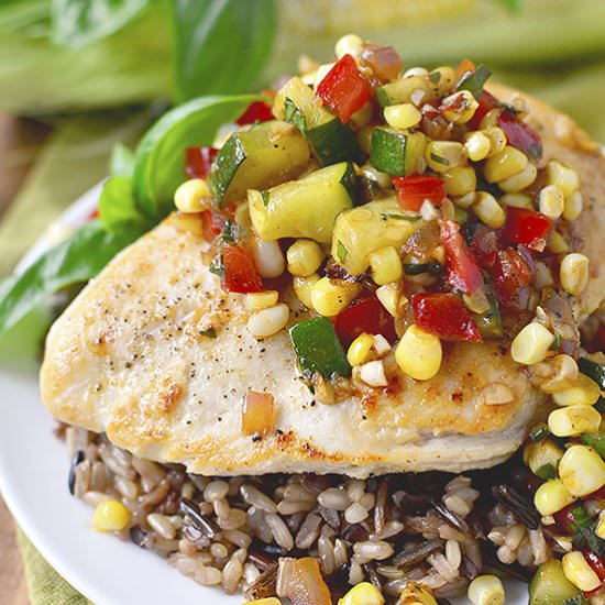 Chicken with Summer Succotash