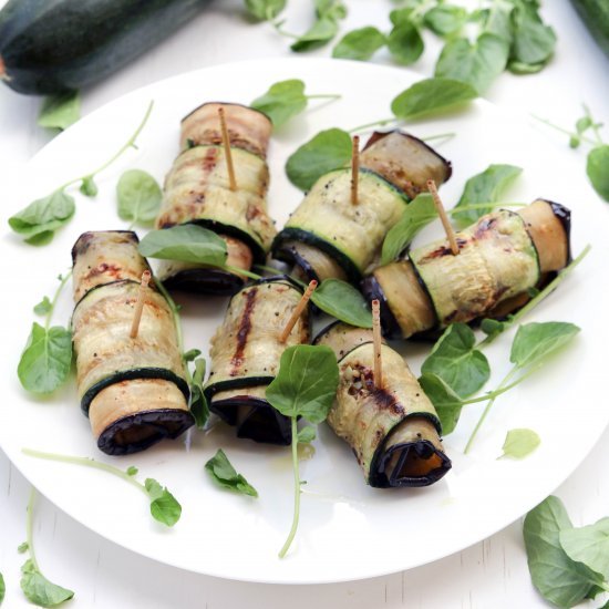 Eggplant Zucchini Land Cress Rolls