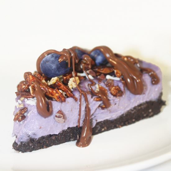 Raw vegan blueberry cheesecake