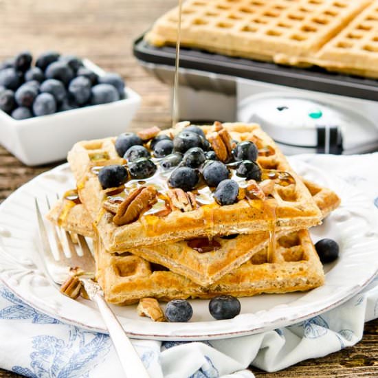 Honey Nut Oatmeal Waffles