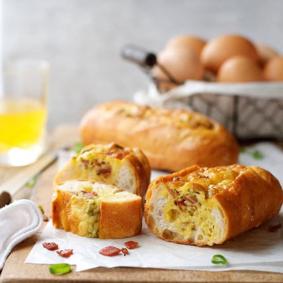 Cheese and Bacon Bread Boats