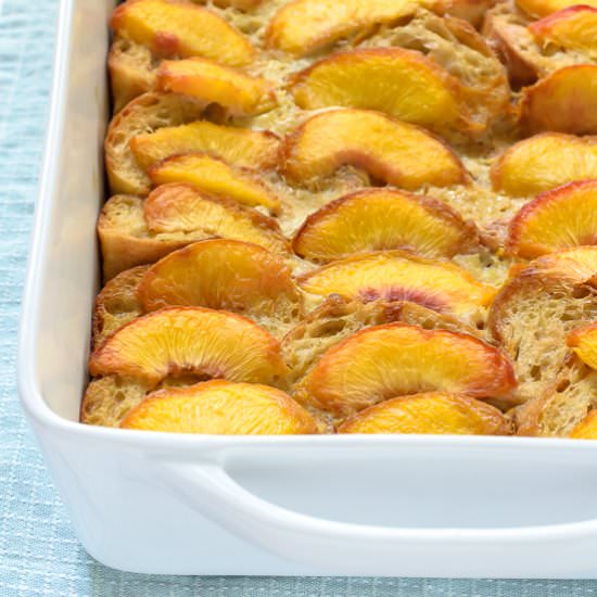 Overnight Peach French Toast Bake