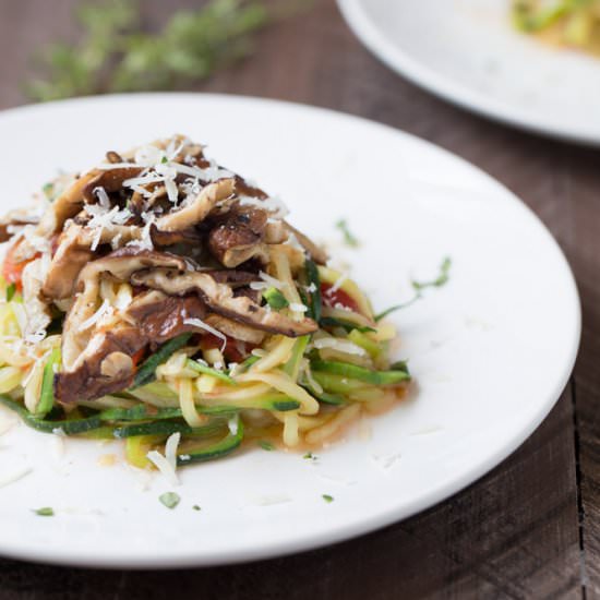 Zucchini Noodles with Shiitakes