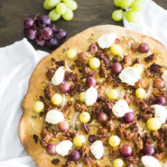 Whole Wheat Sausage and Grape Pizza