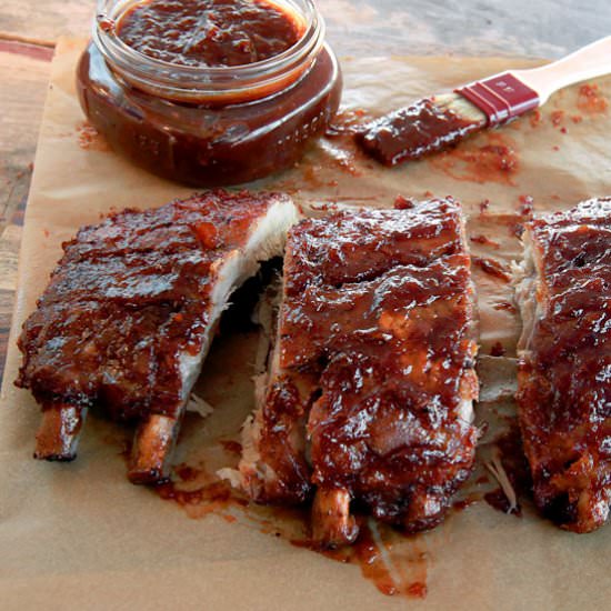 Honey chipotle glazed ribs