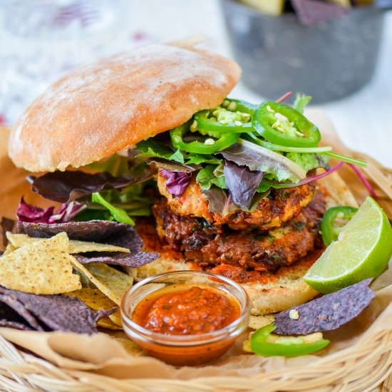 Southwest Chipotle Tuna Burgers