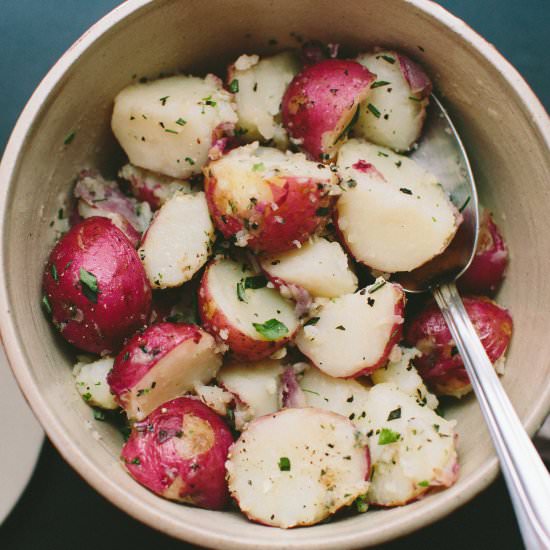 New Potatoes with Garlic and Herbs