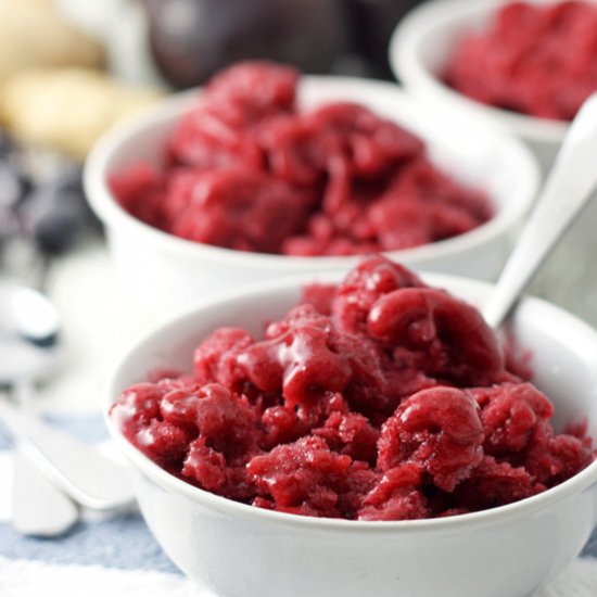 Plum Blueberry Ginger Granita