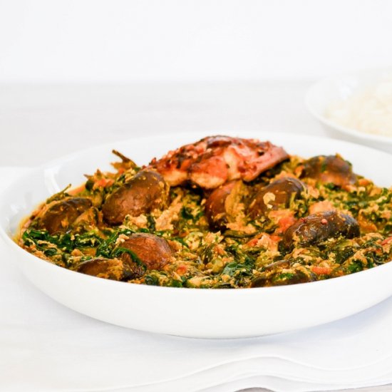 Spinach & Mushroom Egusi Stew