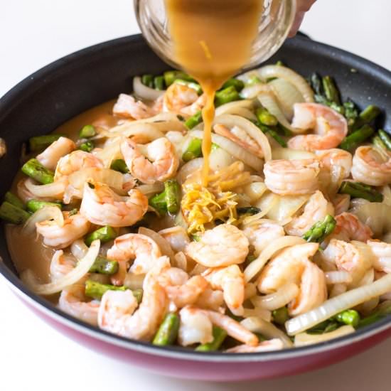 Lemon Shrimp & Asparagus Stir Fry