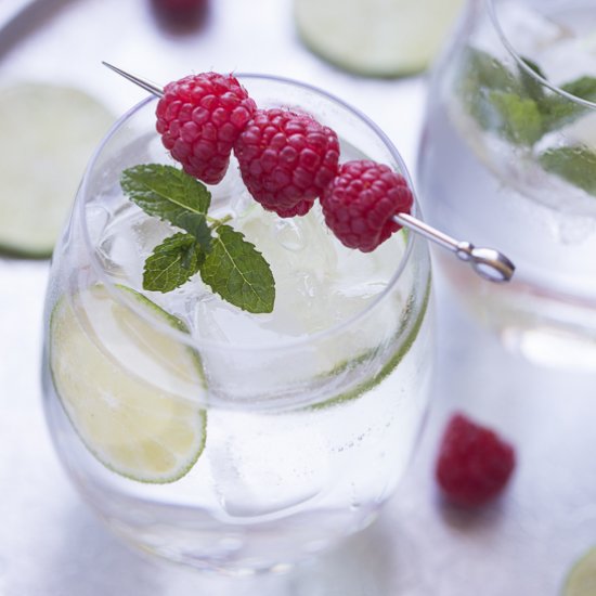 Mint, Lime and Raspberry Sparklers