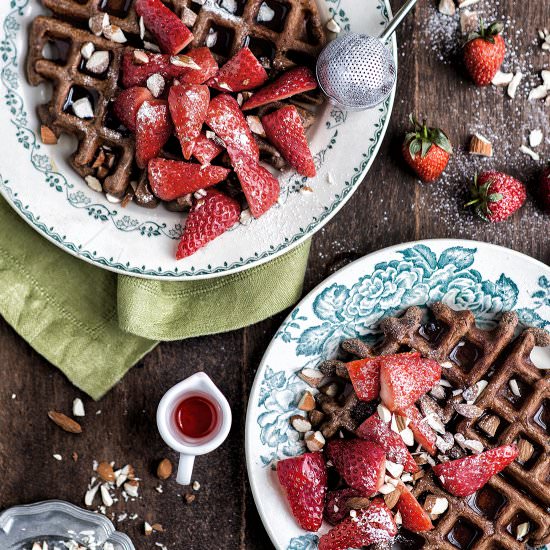 Healthy Banana Oat Waffles