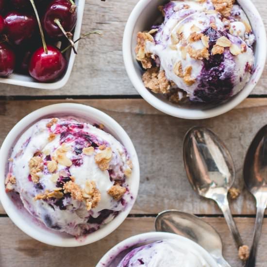 Cherry & Blueberry Crisp Ice Cream