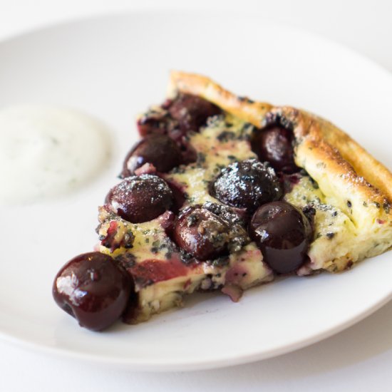 Lime-Shiso Cherry Clafoutis