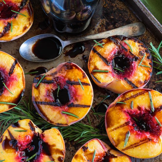 Grilled Peaches w/ Balsamic Vinegar