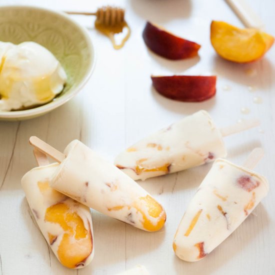 Frozen Greek Yogurt & Peach Pops