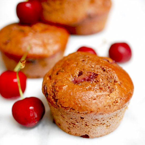 Double Chocolate Cherry Muffins