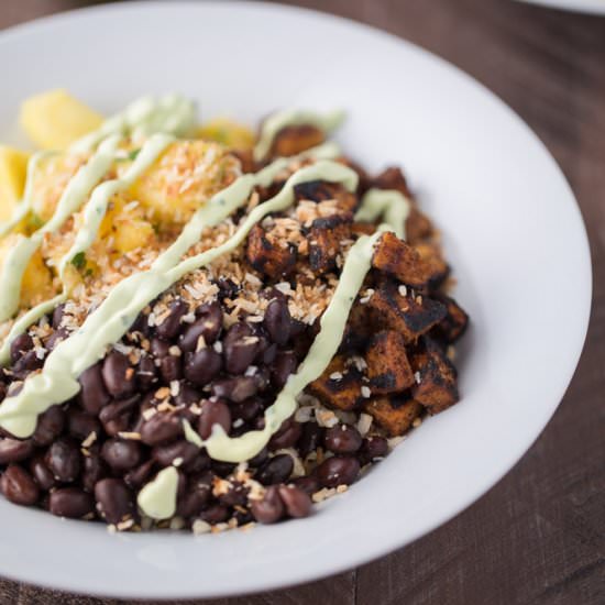 Tropical Sweet Potato Burrito Bowls