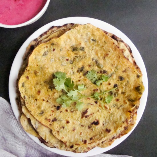 Oats Methi/Fenugreek Paratha