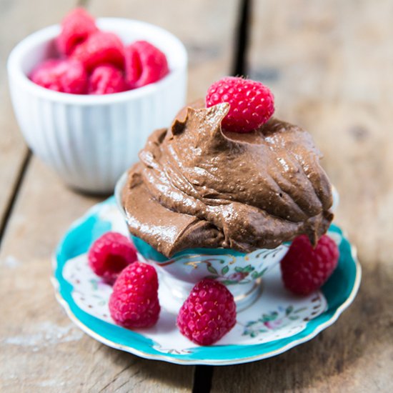 Chocolate Raspberry Avocado Pudding