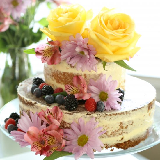 Naked Vanilla Buttercream Cake