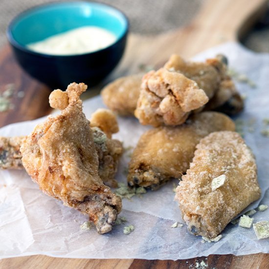 Wasabi Chicken Wings + Yuzu Mayo