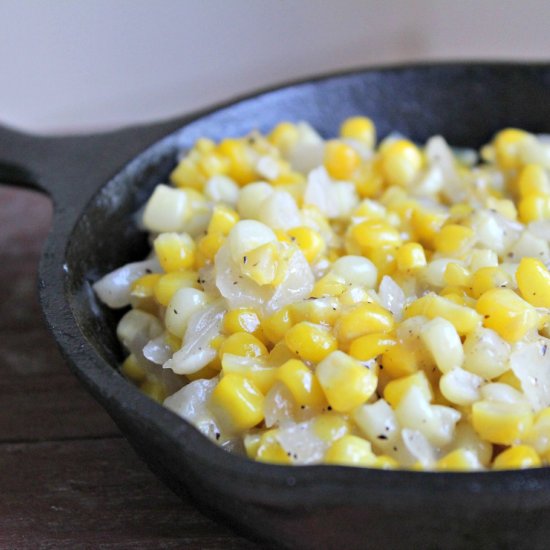 Skillet Sweet Corn for Two