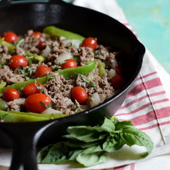 Tomato Basil Beef Stir Fry