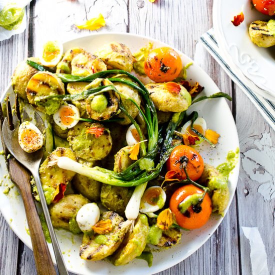 Grilled Potato Salad w/ Pesto