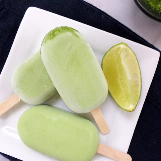 Matcha Mini Coconut Lime Popsicles