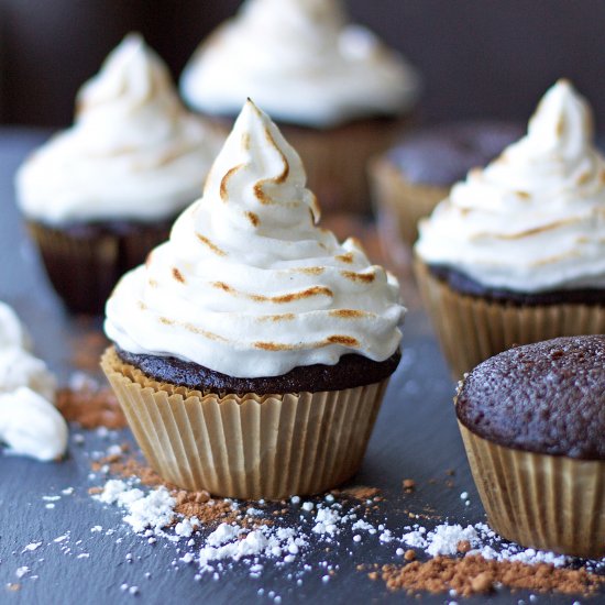 Molten Chocolate-Hazelnut Cupcakes