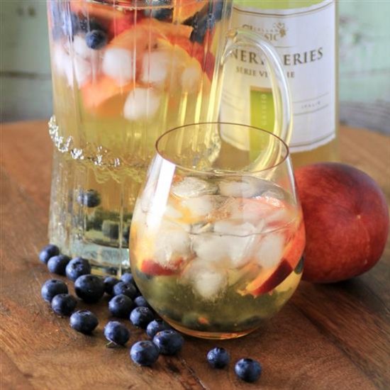 Peach Blueberry White Wine Sangria