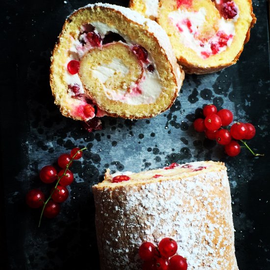 Swiss Roll with Redcurrants