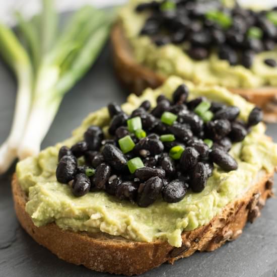 Black Beans and Avocado Toasts