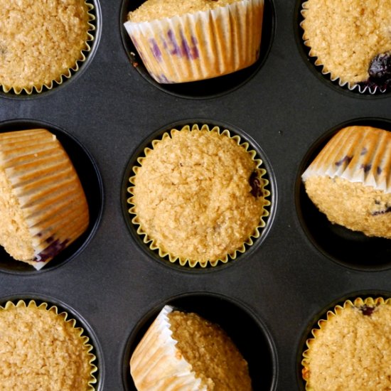 Blueberry Oat Bran Muffins