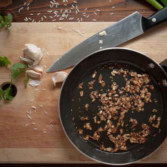 Crunchy Pan Fried Garlic Bits