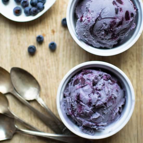 Roasted Blueberry Ice Cream