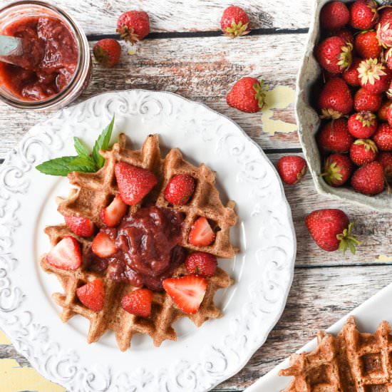 Oat Waffles With Fresh Orange