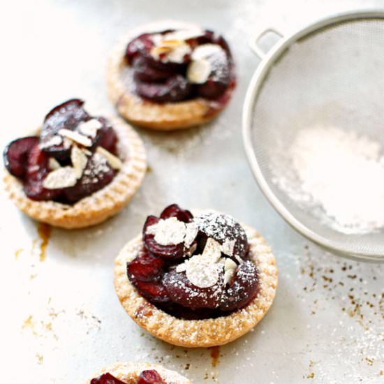 Mini sweet cherry tarts w/ cardamon