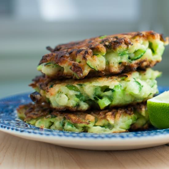 Cheddar Lime Zucchini Fritters