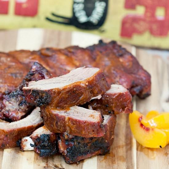 Smoked Baby Back Ribs Peach BBQ Sauce