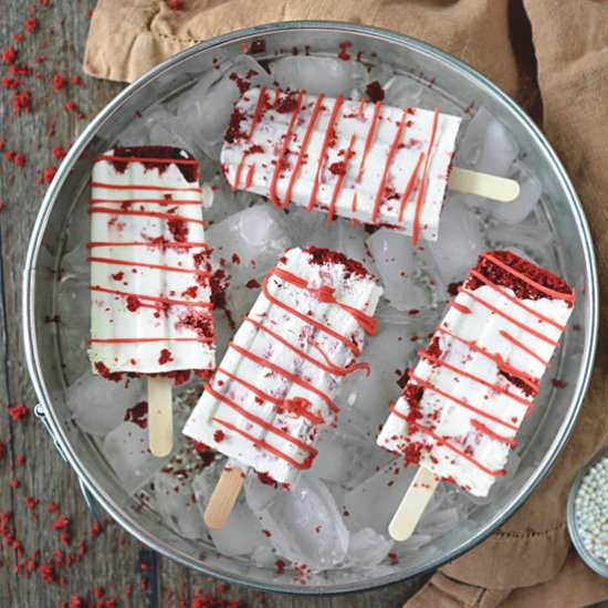 Red Velvet Cheesecake Popsicles