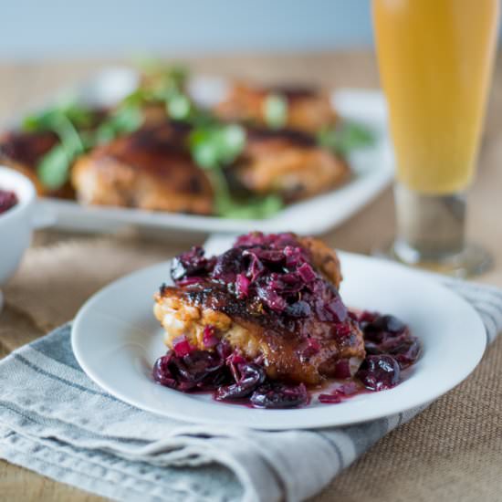 Chile Chicken w/ Grape Beer Sauce