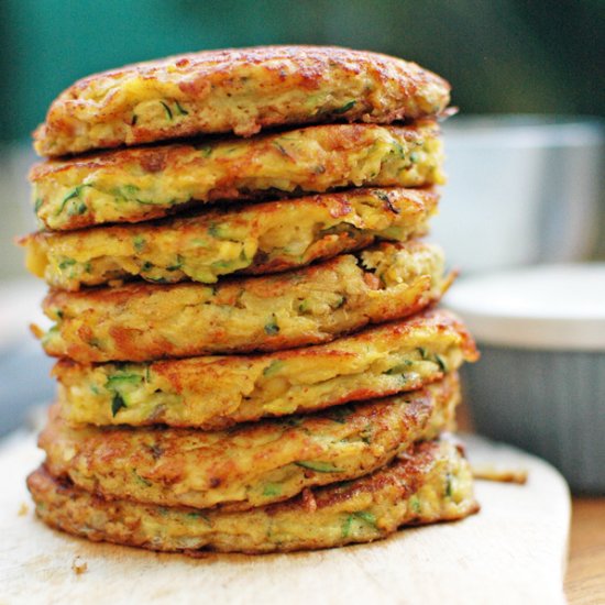 Zucchini and chickpea fritters